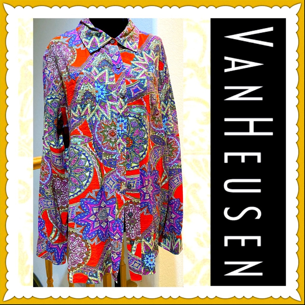 “Van Heusen - Studio”Multicolor Long Sleeves Button down Blouse